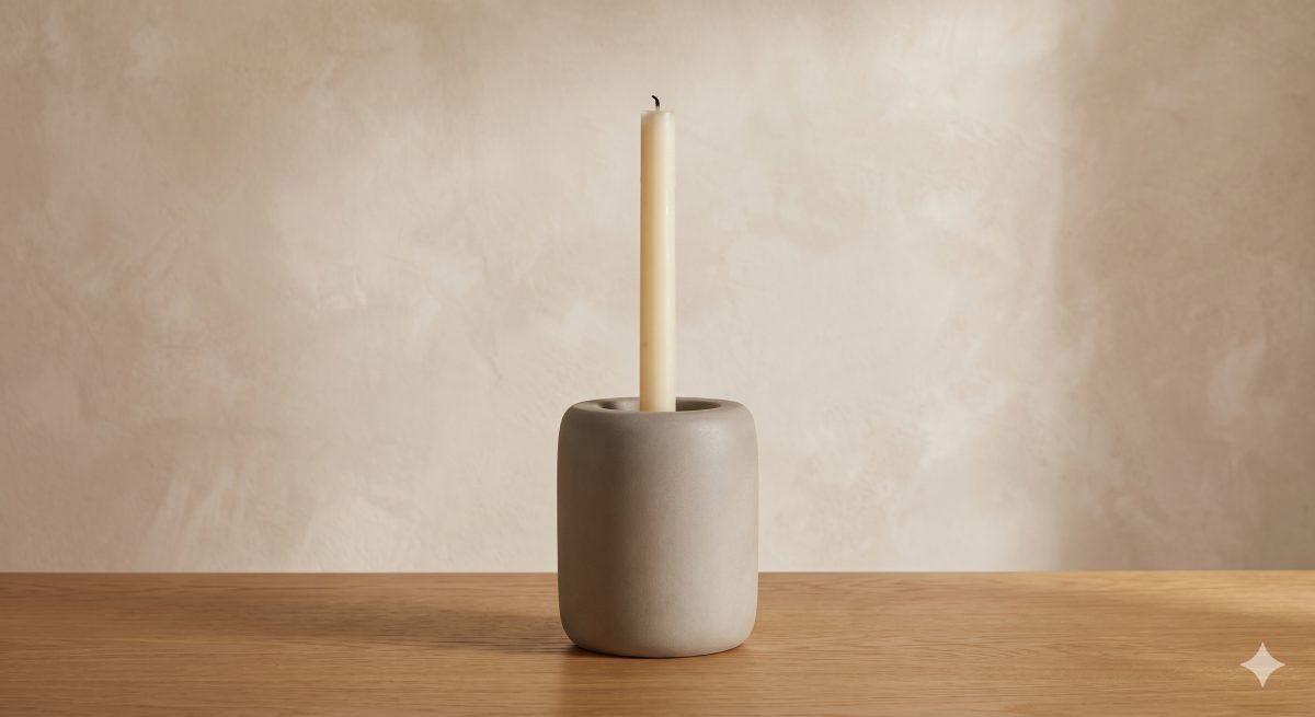 Travertine Candle Holder Ball