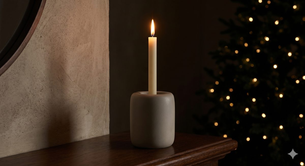 Travertine Candle Holder Ball