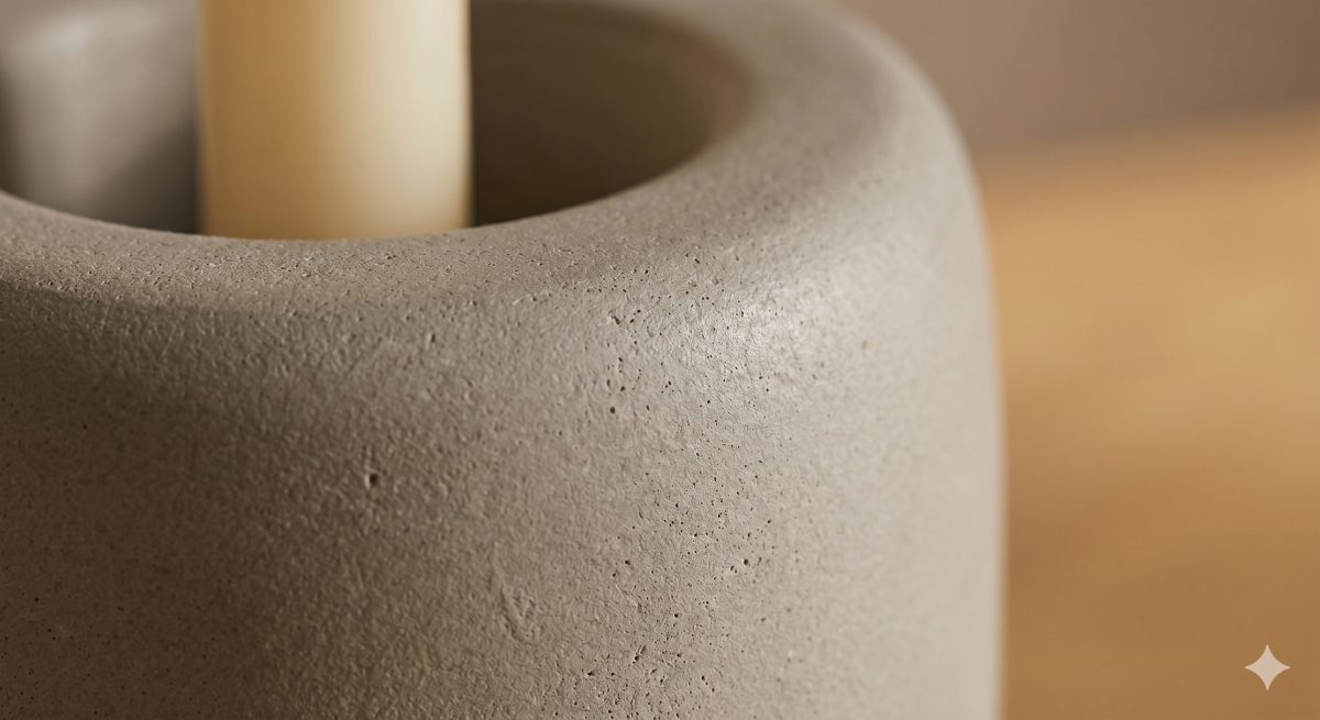 Travertine Candle Holder Ball